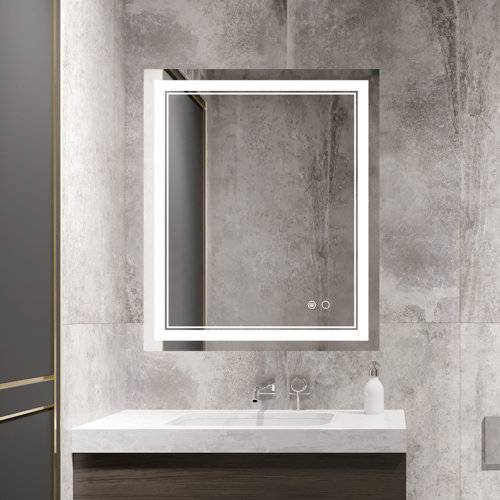 Orren Ellis Adorna Frameless LED Lighted Bathroom / Vanity Mirror with